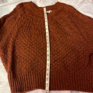 American Eagle rust cable knit sweater.